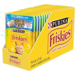 SACHE GATO FRISKIES 15 UNIDADES DE 85G PEIXE BRANCO AO MOLHO