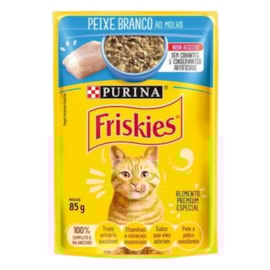 SACHE GATO FRISKIES 15 UNIDADES DE 85G PEIXE BRANCO AO MOLHO