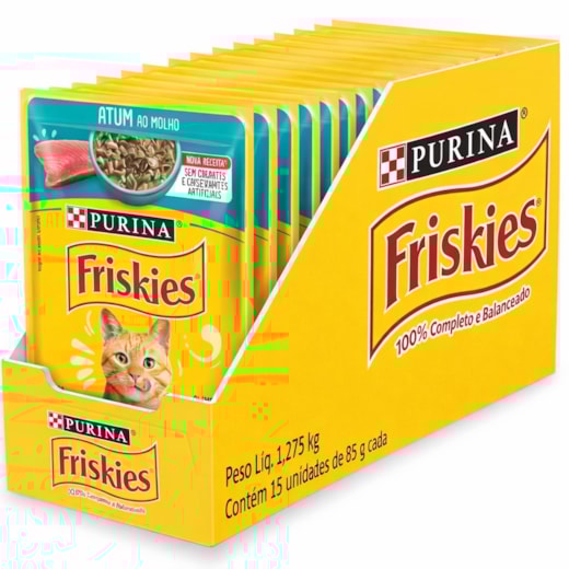 Sachê Gato Friskies Atum ao Molho Caixa com 15 Unidades