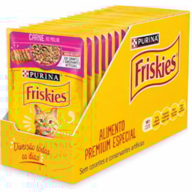 Sachê Gato Friskies Carne ao Molho Caixa com 15 Unidades
