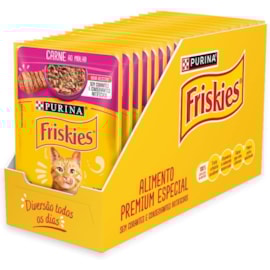 Sachê Gato Friskies Carne ao Molho Caixa com 15 Unidades