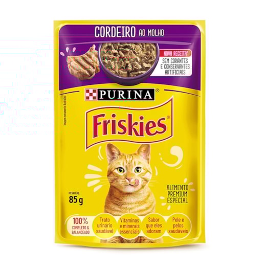Sachê Gato Friskies Cordeiro ao Molho Caixa com 15 Unidades