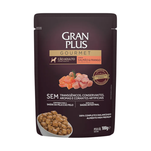 Sache Gato Gran Plus 100Gr Adulto Salmão/Frango Gourmet