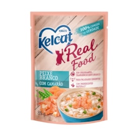 Sache Gato Kelcat 85gr Peixe Branco com Camarão