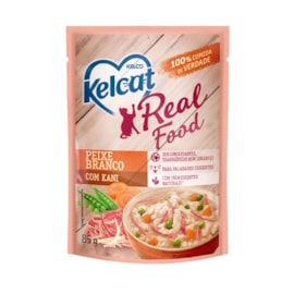 Sache Gato Kelcat 85gr Peixe Branco com Kani