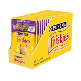 Sachê Gatos Friskies Cordeiro ao Molho 85g Caixa com 15 Und