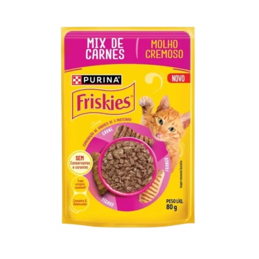 Sachê Gatos Friskies Mix de Carnes 80g