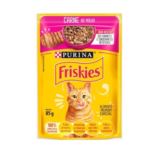 Sachê para Gatos Friskies Carne ao Molho 85g 