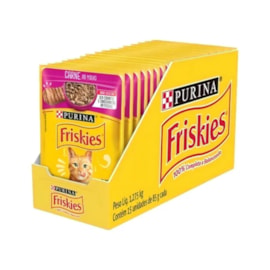 Sachê para Gatos Friskies Carne ao Molho 85g Caixa com 15 Und