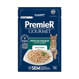 Sachê Premier Fórmula Úmido Gato Castrado Frango 70g