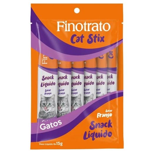 Snack Liquído Gatos Frango c/6 15g FinoTrato