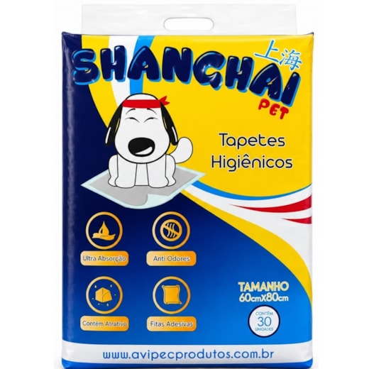 Tapete Higiênico Shangai Pet Blue Carvão 60x80cm 30un 