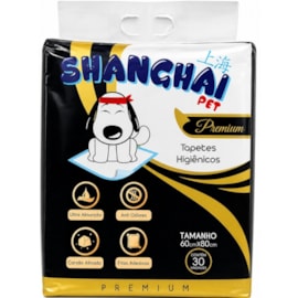 Tapete Higiênico Shangai Pet Premium Black Carvão 60x80cm 30un