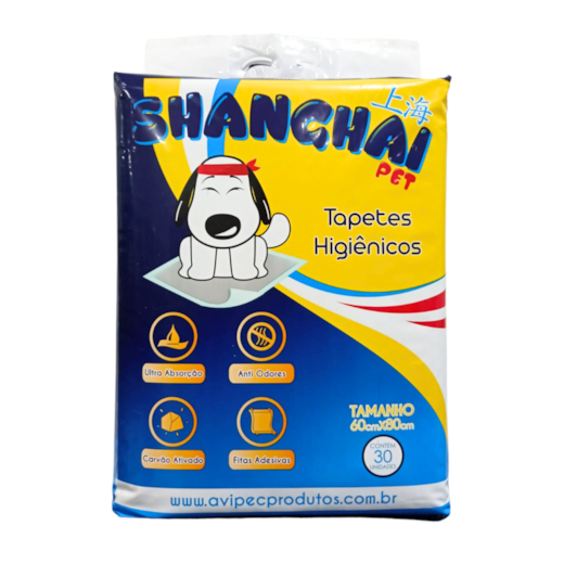 Tapete Higiênico Shanghai Pet 30Unidades Com Carvão 60x80Cm