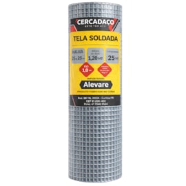 Tela Soldada Galvanizada Altura 1,20 metros 1/1 Cercadaço 25mts