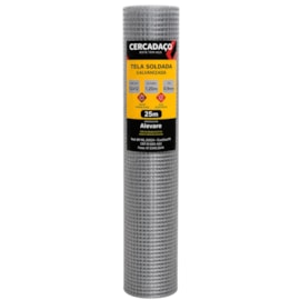 Tela Soldada Galvanizada Altura 1,20 metros Malha 12x12 0,9mm Cercadaço 25Mts