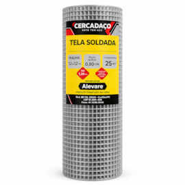 Tela Soldada Galvanizada Altura 80cm Malha 12x12 Fio 0,9mm Cercadaço 25 Metros