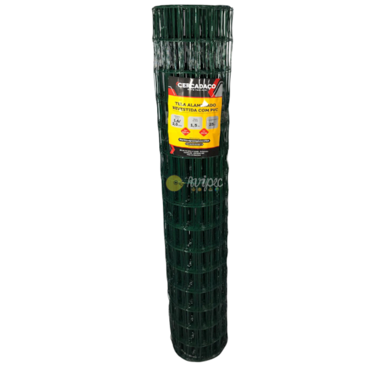 Tela Soldada Revestida Altura 1,50 metro 2/4 Fio 16 Cercadaço 25Mts