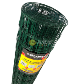 Tela Soldada Revestida Altura 1,50 metro 2/4 Fio 16 Cercadaço 25Mts