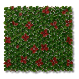 Treliça com Planta Artificial de Bambu Carbonizado Folhagem de Azevinho 100x200