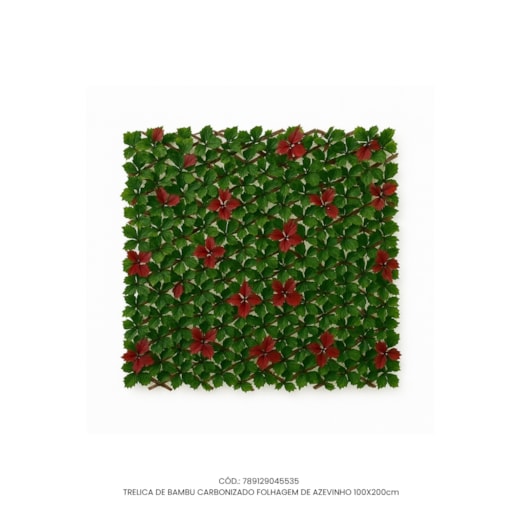Treliça de Bambu Carbonizado Folhagem de Azevinho 100x200