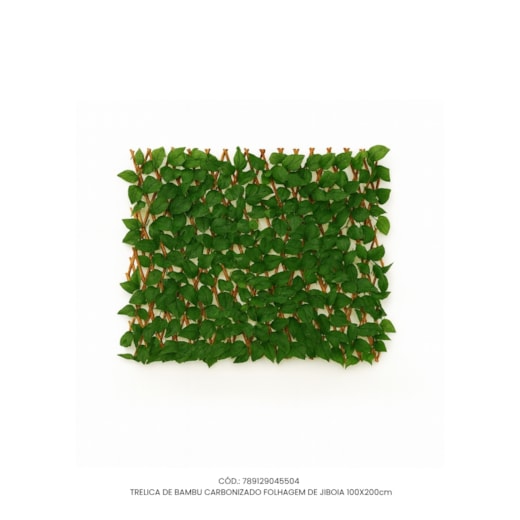 Treliça de Bambu Carbonizado Folhagem de Jiboia 100x200