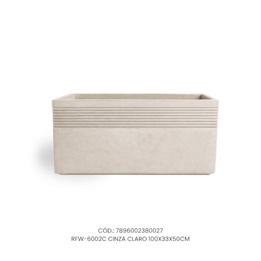 Vaso Ecológico Garden Line Cinza Claro 100x33x50