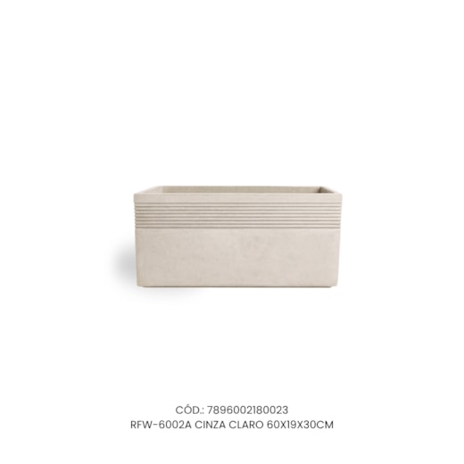 Vaso Ecológico Garden Line Cinza Claro 60x19x30