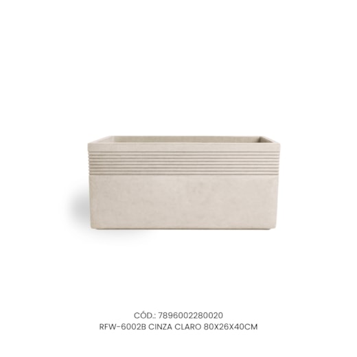 Vaso Ecológico Garden Line Cinza Claro 80x26x40