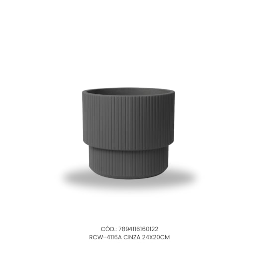Vaso Ecológico Garden Line Cinza Escuro 24x20