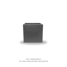 Vaso Ecológico Garden Line Cinza Escuro 25x25x25