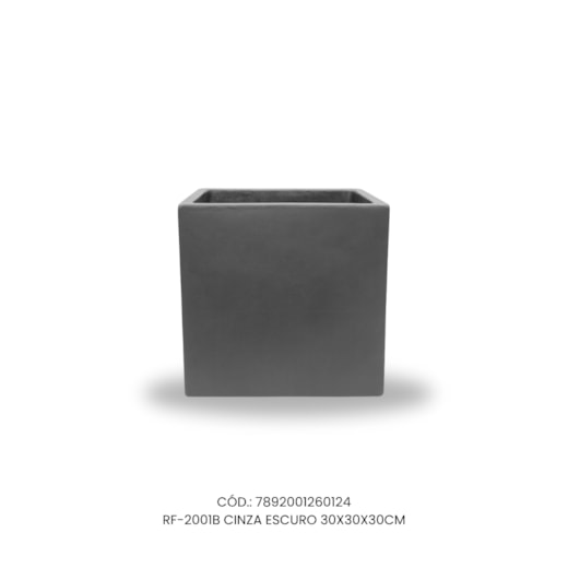 Vaso Ecológico Garden Line Cinza Escuro 30x30x30