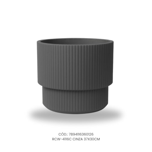 Vaso Ecológico Garden Line Cinza Escuro 37x30