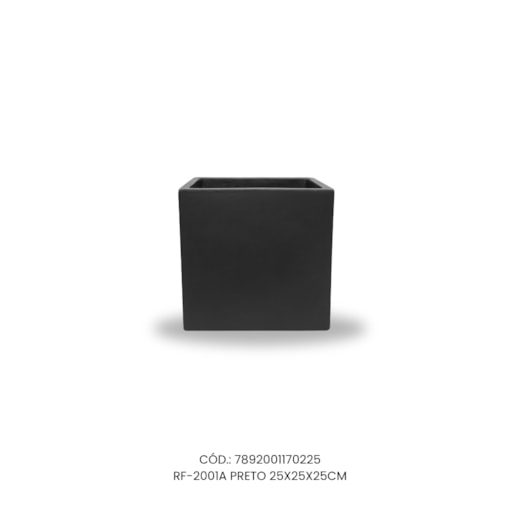 Vaso Ecológico Garden Line Preto 25x25x25