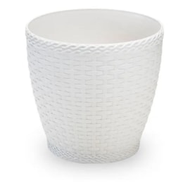 VASO RATTAN MINI 1,8LTS BRANCO MUNDO FERTIL