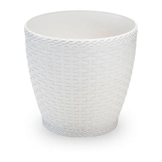 VASO RATTAN MINI 1,8LTS BRANCO MUNDO FERTIL