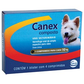 Vermifugo Canex Caes Composto 4 Comprimidos