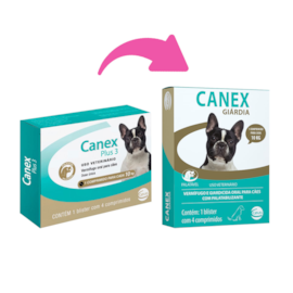 Vermífugo Canex Cães Plus 3 com 4 Comprimidos