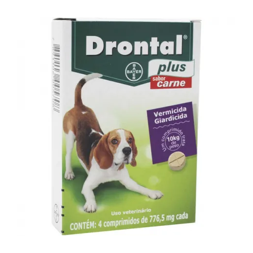 VERMIFUGO DRONTAL CAES PLUS CARNE 10KG 2 COMPRIMIDOS