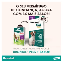 VERMIFUGO DRONTAL CAES PLUS CARNE 10KG 4 COMPRIMIDOS
