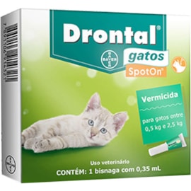 Vermifugo Drontal Gatos Spot On 0,35ML Vermifugo Drontal Gatos Spot On 0,35ML