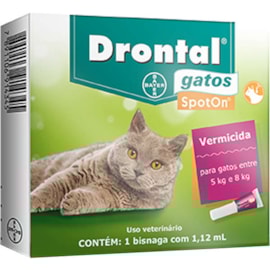 Vermifugo Drontal Gatos Spot On 1,12ML Vermifugo Drontal Gatos Spot On 1,12ML