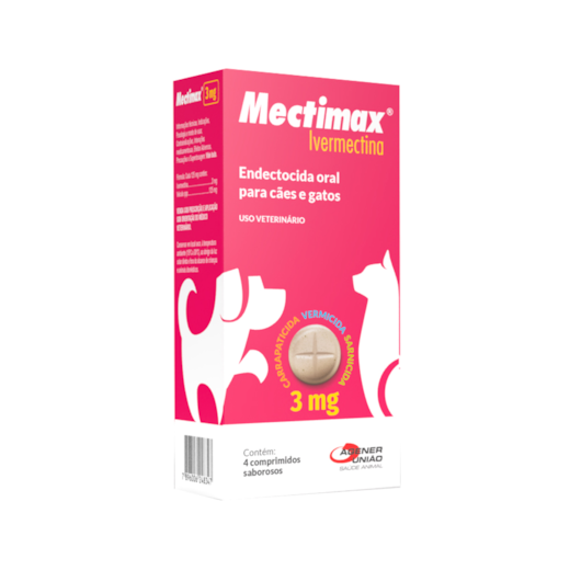 Vermifugo Mectimax Cães 3mg 4 Comprimidos