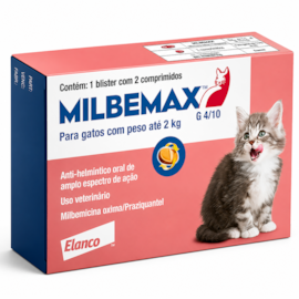 Vermífugo Milbemax G Gatos 0,5 a 2kg 2 Comprimidos