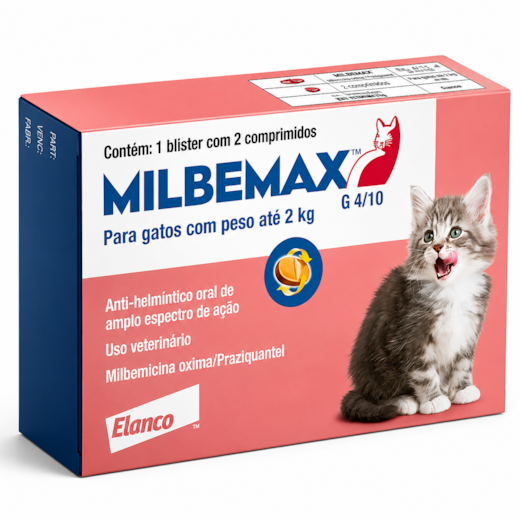 Vermífugo Milbemax G Gatos 0,5 a 2kg 2 Comprimidos