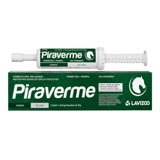 Vermífugo para cavalo Piraverme Equinos Gel Oral 25gr